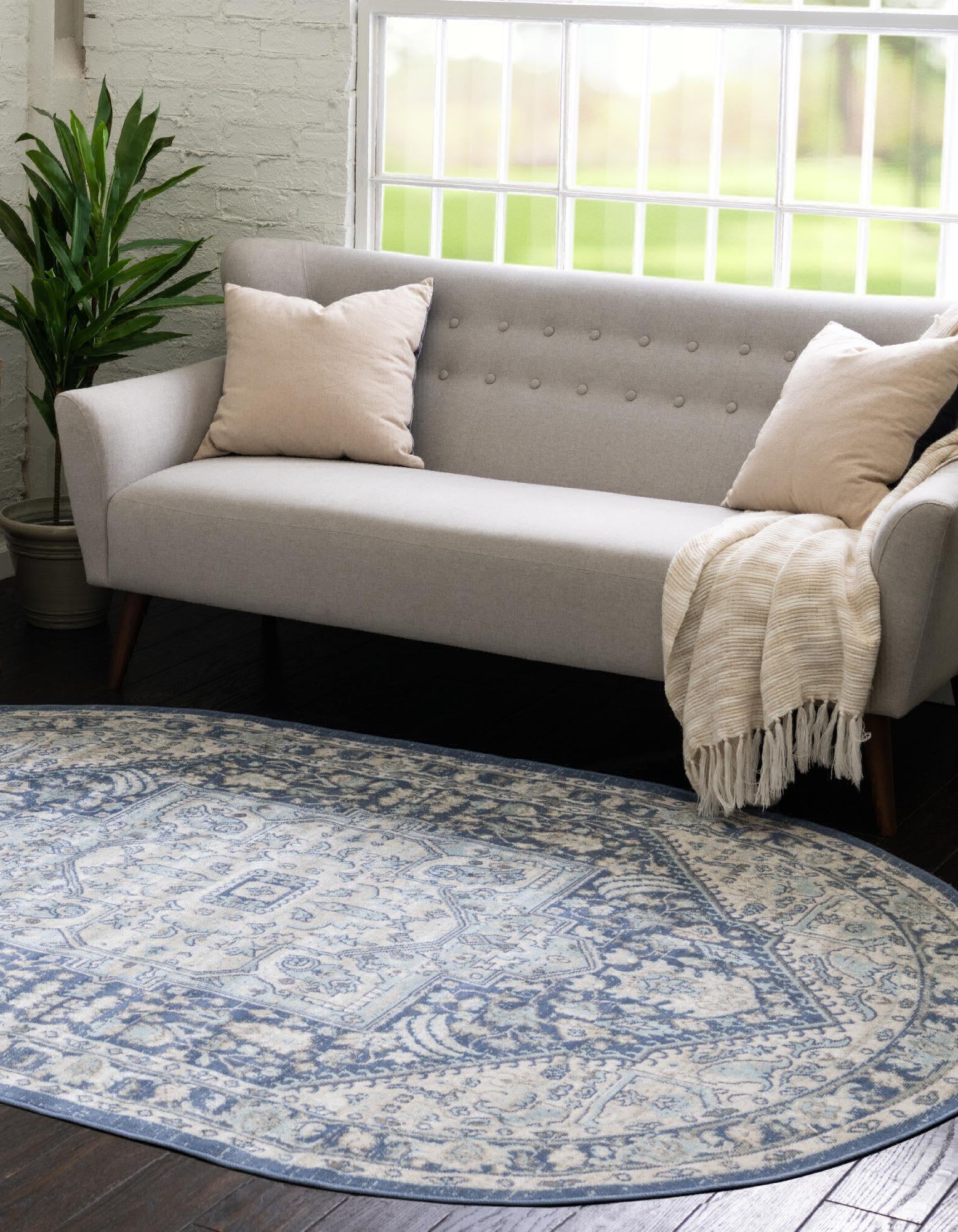 Unique Loom Whitney T-WHIT1 French Blue Area Rug – Incredible Rugs and ...
