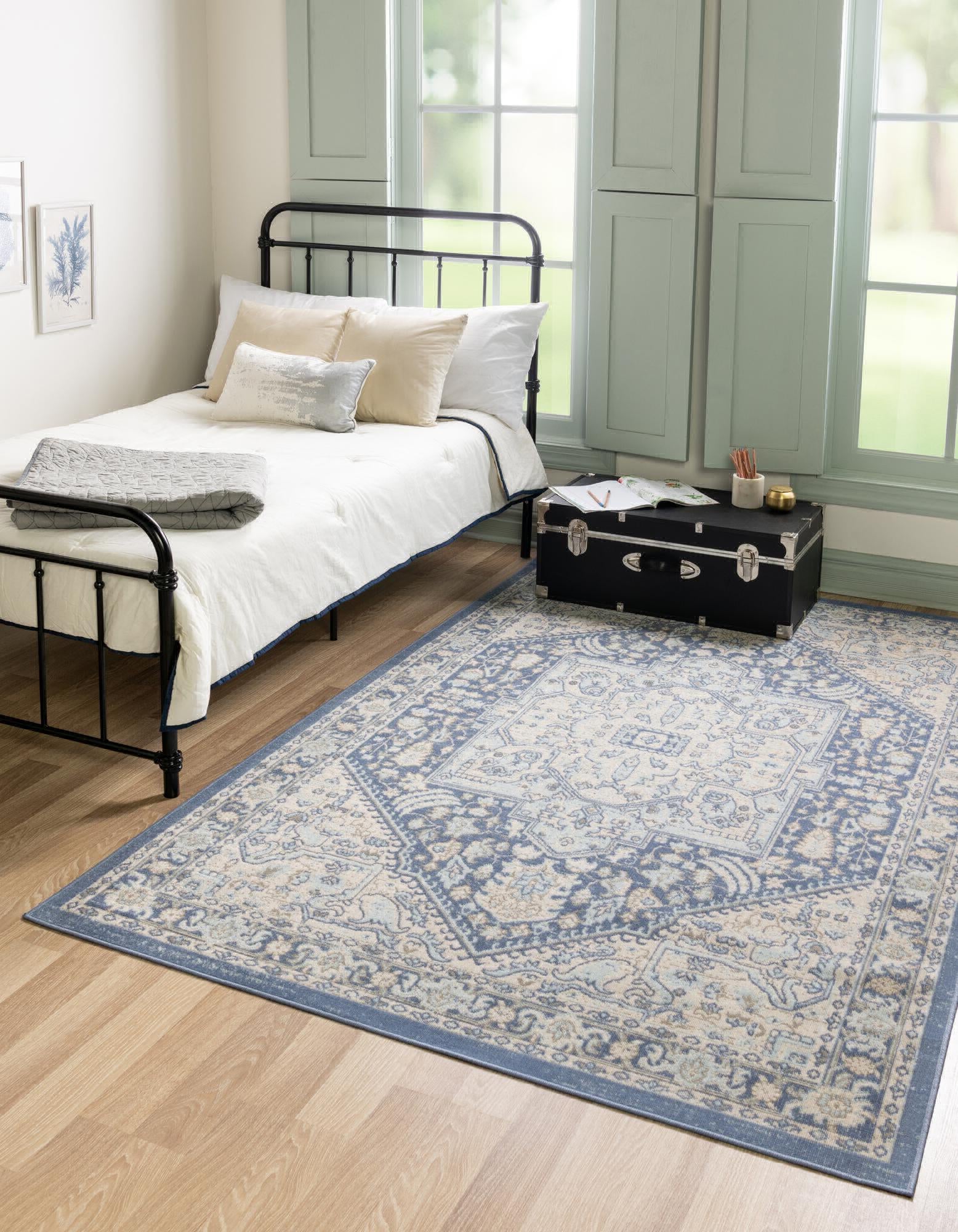Unique Loom Whitney T-WHIT1 French Blue Area Rug – Incredible Rugs and ...