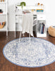Unique Loom Whitney T-WHIT1 French Blue Area Rug Round Lifestyle Image