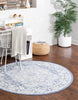 Unique Loom Whitney T-WHIT1 French Blue Area Rug Round Lifestyle Image