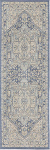 Unique Loom Whitney T-WHIT1 French Blue Area Rug Runner Top-down Image