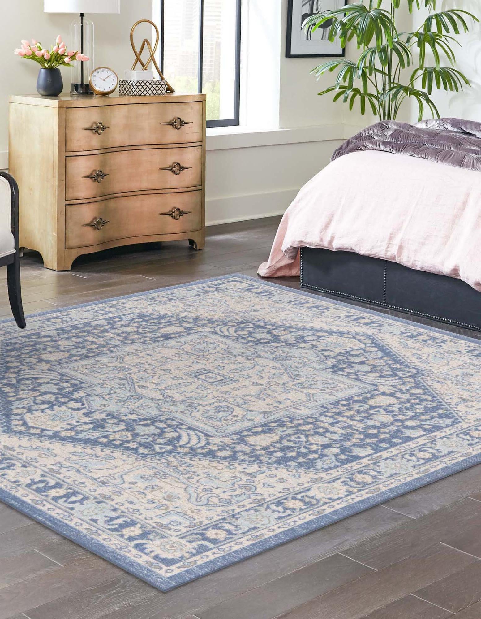 Unique Loom Whitney T-WHIT1 French Blue Area Rug – Incredible Rugs and ...