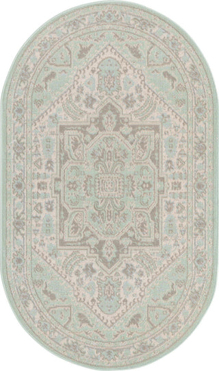 Unique Loom Whitney T-WHIT1 Mint Area Rug Oval Top-down Image