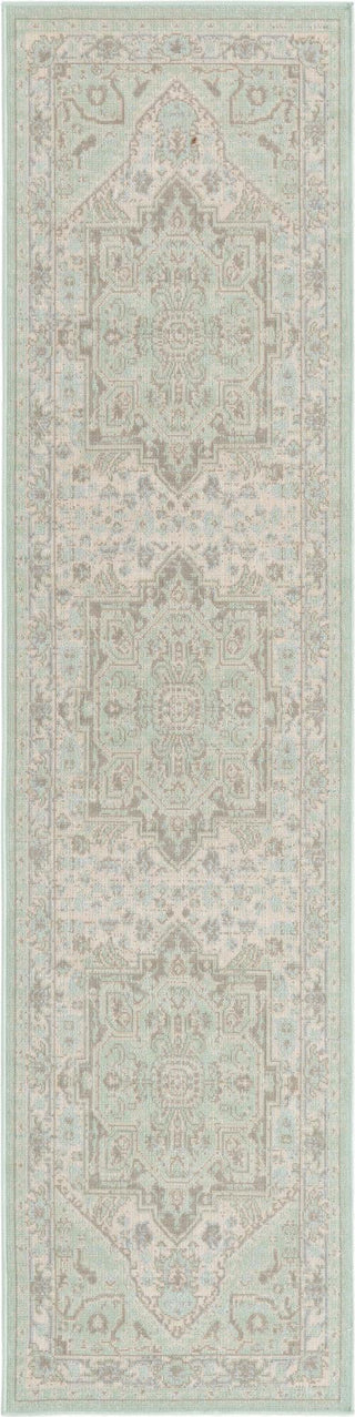 Unique Loom Whitney T-WHIT1 Mint Area Rug Runner Top-down Image