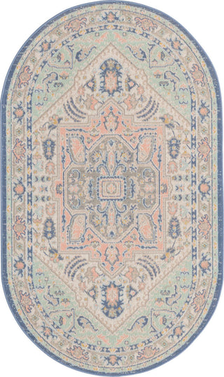 Unique Loom Whitney T-WHIT1 Multi Area Rug Oval Top-down Image