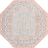 Unique Loom Whitney T-WHIT1 Powder Pink Area Rug Octagon Top-down Image