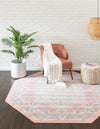 Unique Loom Whitney T-WHIT1 Powder Pink Area Rug Octagon Lifestyle Image Feature