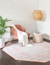 Unique Loom Whitney T-WHIT1 Powder Pink Area Rug Octagon Lifestyle Image