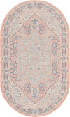 Unique Loom Whitney T-WHIT1 Powder Pink Area Rug Oval Top-down Image