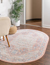 Unique Loom Whitney T-WHIT1 Powder Pink Area Rug Oval Lifestyle Image