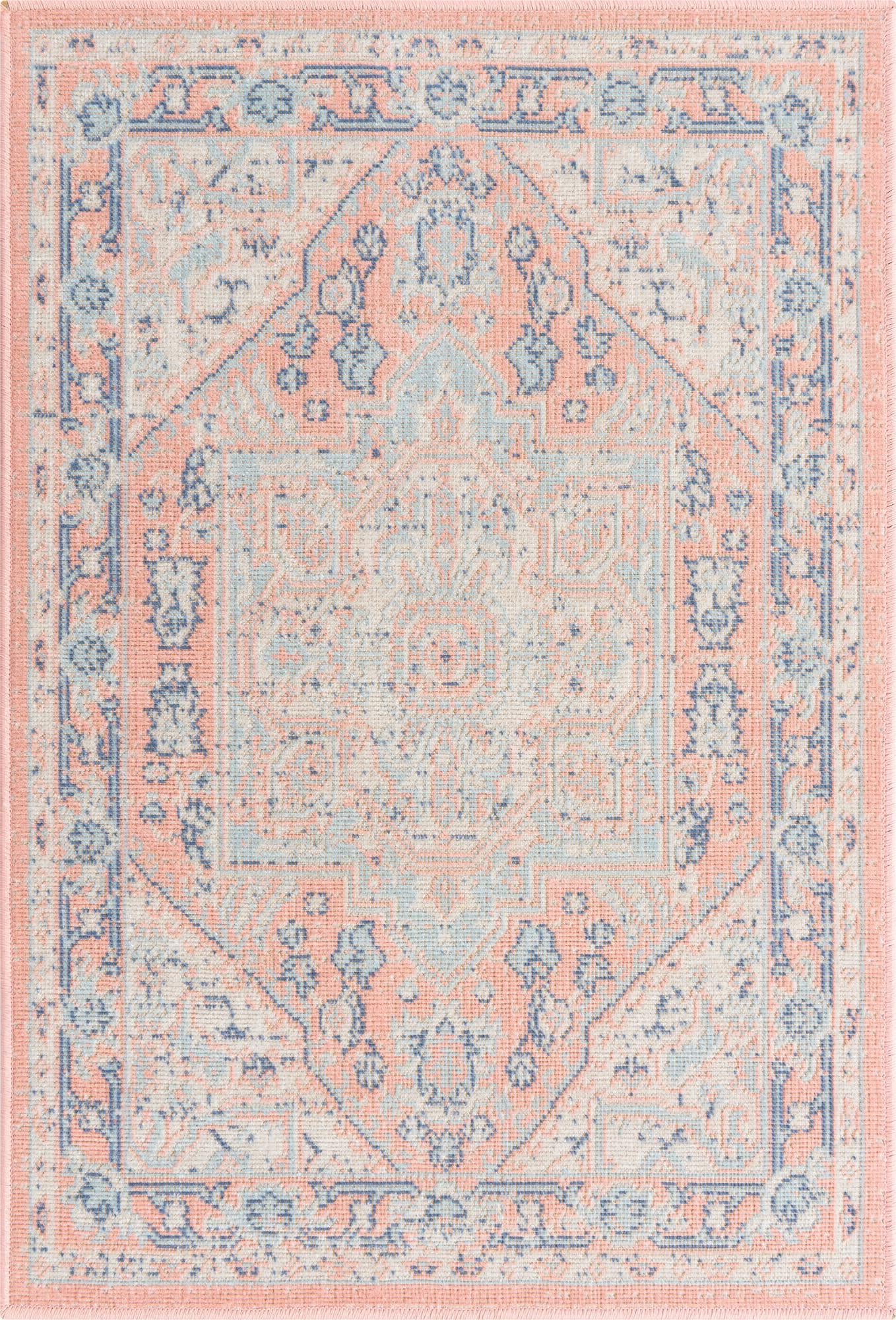 Unique Loom Whitney T-WHIT1 Powder Pink Area Rug main image