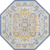 Unique Loom Whitney T-WHIT1 Sky Blue Area Rug Octagon Top-down Image
