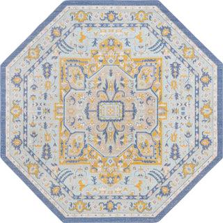 Unique Loom Whitney T-WHIT1 Sky Blue Area Rug Octagon Top-down Image