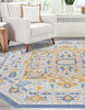 Unique Loom Whitney T-WHIT1 Sky Blue Area Rug Octagon Lifestyle Image Feature