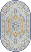 Unique Loom Whitney T-WHIT1 Sky Blue Area Rug Oval Top-down Image
