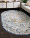 Unique Loom Whitney T-WHIT1 Sky Blue Area Rug Oval Lifestyle Image