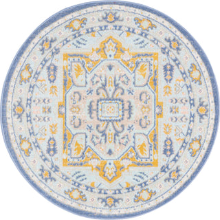 Unique Loom Whitney T-WHIT1 Sky Blue Area Rug Round Top-down Image