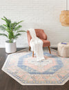 Unique Loom Whitney T-WHIT2 French Blue Area Rug Octagon Lifestyle Image Feature