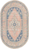Unique Loom Whitney T-WHIT2 French Blue Area Rug Oval Top-down Image
