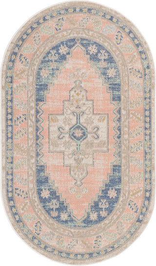 Unique Loom Whitney T-WHIT2 French Blue Area Rug Oval Top-down Image