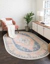 Unique Loom Whitney T-WHIT2 French Blue Area Rug Oval Lifestyle Image