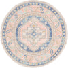 Unique Loom Whitney T-WHIT2 French Blue Area Rug Round Top-down Image