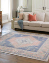 Unique Loom Whitney T-WHIT2 French Blue Area Rug Square Lifestyle Image
