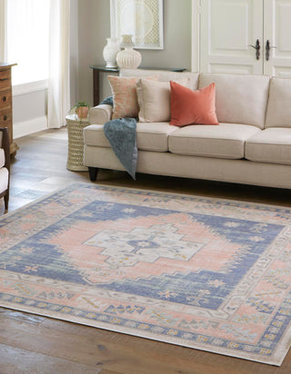 Unique Loom Whitney T-WHIT2 French Blue Area Rug Square Lifestyle Image