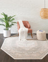 Unique Loom Whitney T-WHIT2 Mink Area Rug Octagon Lifestyle Image Feature