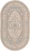 Unique Loom Whitney T-WHIT2 Mink Area Rug Oval Top-down Image