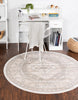 Unique Loom Whitney T-WHIT2 Mink Area Rug Round Lifestyle Image