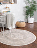 Unique Loom Whitney T-WHIT2 Mink Area Rug Round Lifestyle Image
