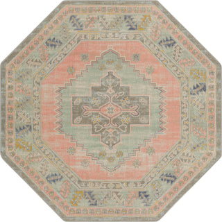 Unique Loom Whitney T-WHIT2 Pink Area Rug Octagon Top-down Image
