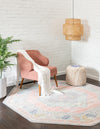 Unique Loom Whitney T-WHIT2 Pink Area Rug Octagon Lifestyle Image