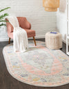 Unique Loom Whitney T-WHIT2 Pink Area Rug Oval Lifestyle Image