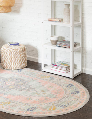 Unique Loom Whitney T-WHIT2 Pink Area Rug Oval Lifestyle Image