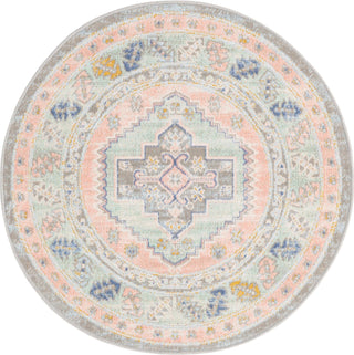 Unique Loom Whitney T-WHIT2 Pink Area Rug Round Top-down Image