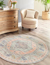 Unique Loom Whitney T-WHIT2 Pink Area Rug Round Lifestyle Image