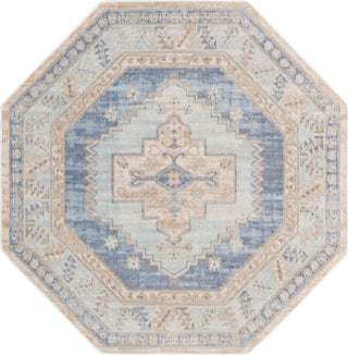 Unique Loom Whitney T-WHIT2 Sky Blue Area Rug Octagon Top-down Image