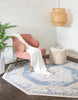 Unique Loom Whitney T-WHIT2 Sky Blue Area Rug Octagon Lifestyle Image