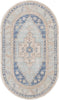 Unique Loom Whitney T-WHIT2 Sky Blue Area Rug Oval Top-down Image