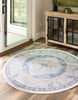 Unique Loom Whitney T-WHIT2 Sky Blue Area Rug Round Lifestyle Image
