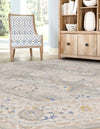 Unique Loom Whitney T-WHIT3 Cloud Gray Area Rug Octagon Lifestyle Image Feature