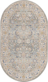 Unique Loom Whitney T-WHIT3 Cloud Gray Area Rug Oval Top-down Image