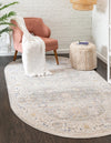 Unique Loom Whitney T-WHIT3 Cloud Gray Area Rug Oval Lifestyle Image