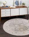 Unique Loom Whitney T-WHIT3 Cloud Gray Area Rug Round Lifestyle Image