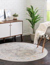 Unique Loom Whitney T-WHIT3 Cloud Gray Area Rug Round Lifestyle Image