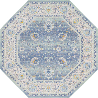 Unique Loom Whitney T-WHIT3 French Blue Area Rug Octagon Top-down Image