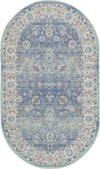 Unique Loom Whitney T-WHIT3 French Blue Area Rug Oval Top-down Image