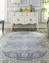Unique Loom Whitney T-WHIT3 French Blue Area Rug Oval Lifestyle Image